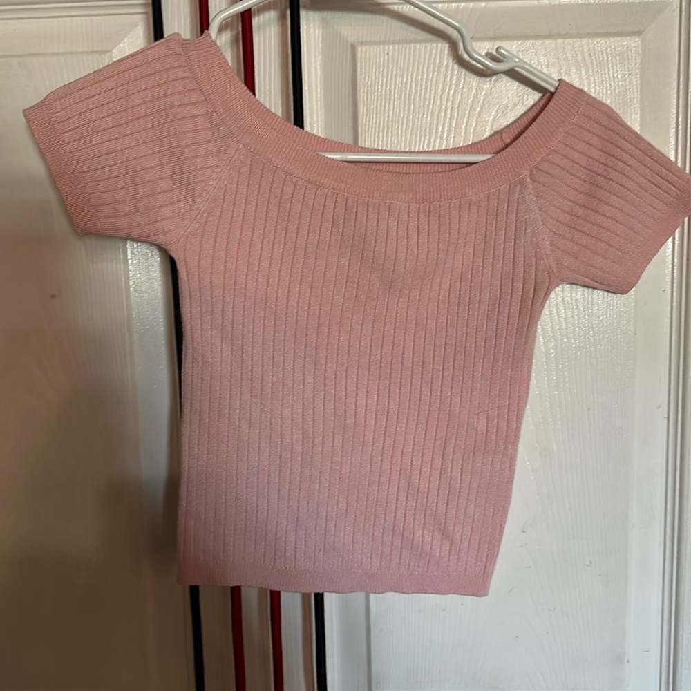 Forever 21 pink ribbed crop top size S